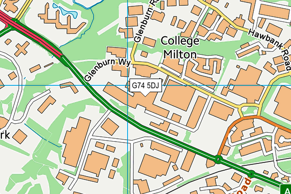 G74 5DJ map - OS VectorMap District (Ordnance Survey)