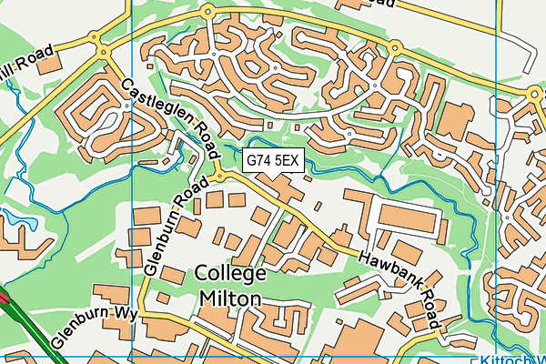 G74 5EX map - OS VectorMap District (Ordnance Survey)
