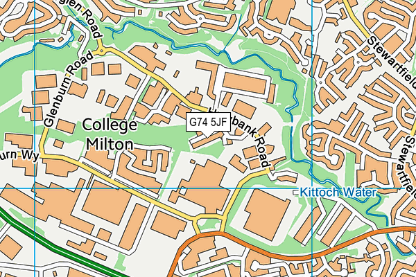 G74 5JF map - OS VectorMap District (Ordnance Survey)