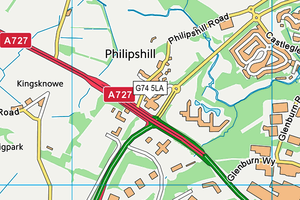 G74 5LA map - OS VectorMap District (Ordnance Survey)