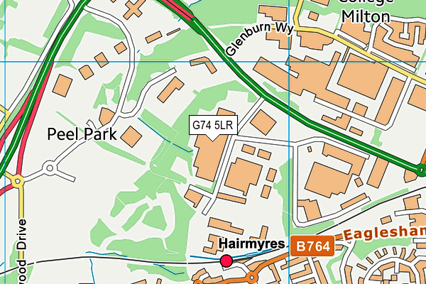 G74 5LR map - OS VectorMap District (Ordnance Survey)