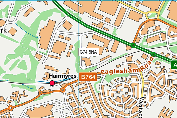 G74 5NA map - OS VectorMap District (Ordnance Survey)