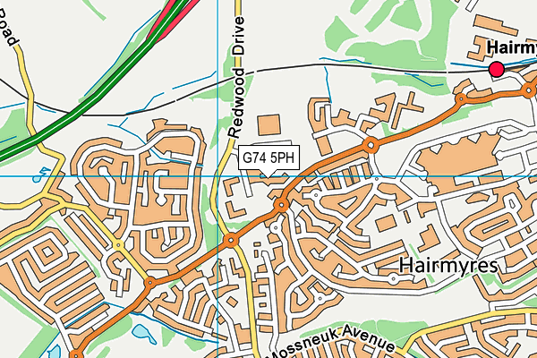 G74 5PH map - OS VectorMap District (Ordnance Survey)