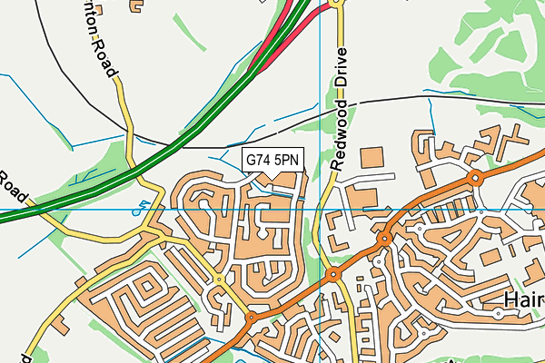 G74 5PN map - OS VectorMap District (Ordnance Survey)