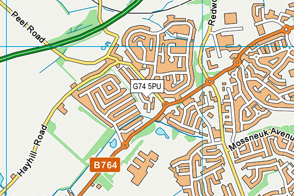 G74 5PU map - OS VectorMap District (Ordnance Survey)