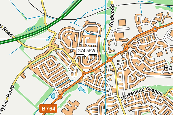 G74 5PW map - OS VectorMap District (Ordnance Survey)