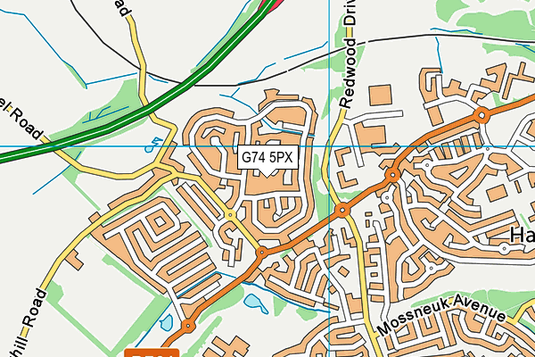 G74 5PX map - OS VectorMap District (Ordnance Survey)