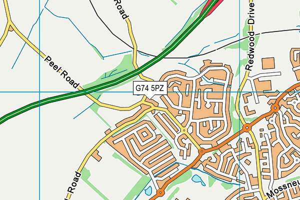 G74 5PZ map - OS VectorMap District (Ordnance Survey)