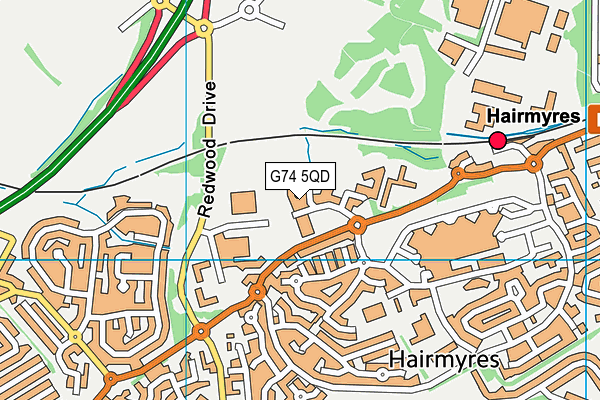 G74 5QD map - OS VectorMap District (Ordnance Survey)