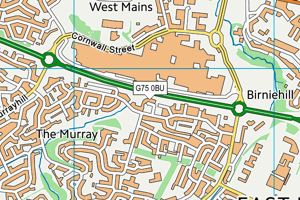 G75 0BU map - OS VectorMap District (Ordnance Survey)