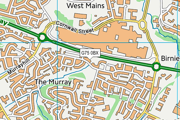 G75 0BX map - OS VectorMap District (Ordnance Survey)