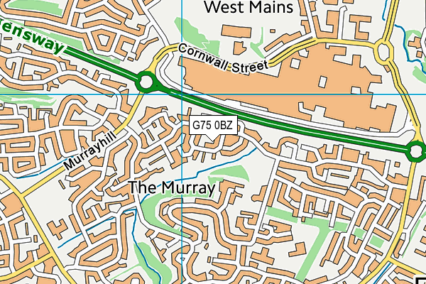 G75 0BZ map - OS VectorMap District (Ordnance Survey)
