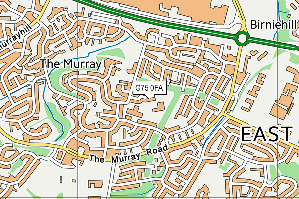 G75 0FA map - OS VectorMap District (Ordnance Survey)