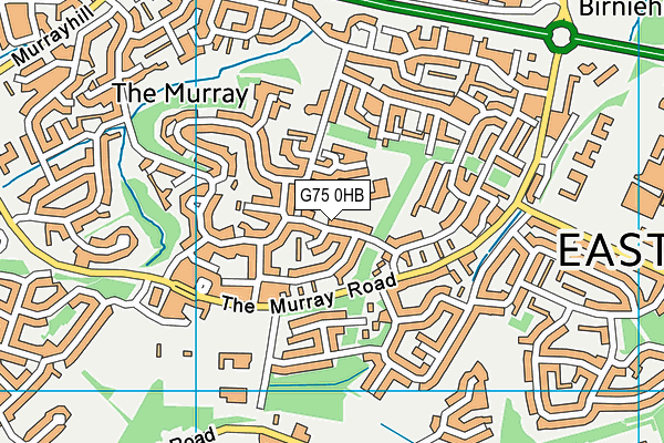 G75 0HB map - OS VectorMap District (Ordnance Survey)