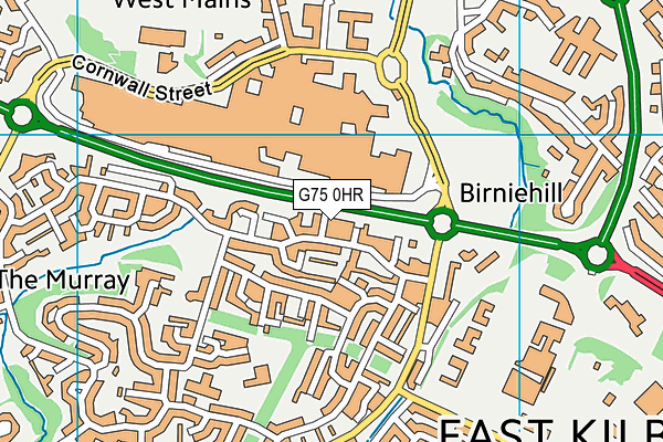 G75 0HR map - OS VectorMap District (Ordnance Survey)