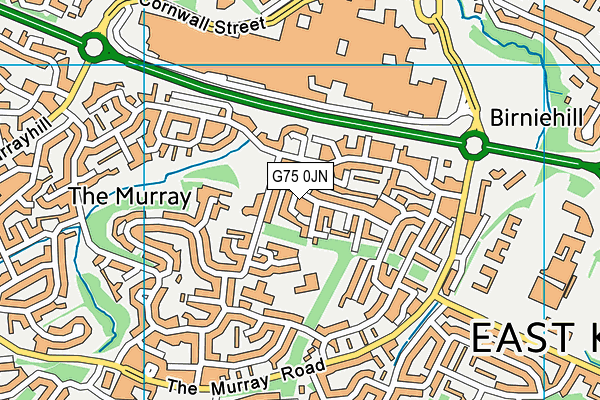 G75 0JN map - OS VectorMap District (Ordnance Survey)