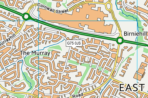 G75 0JS map - OS VectorMap District (Ordnance Survey)