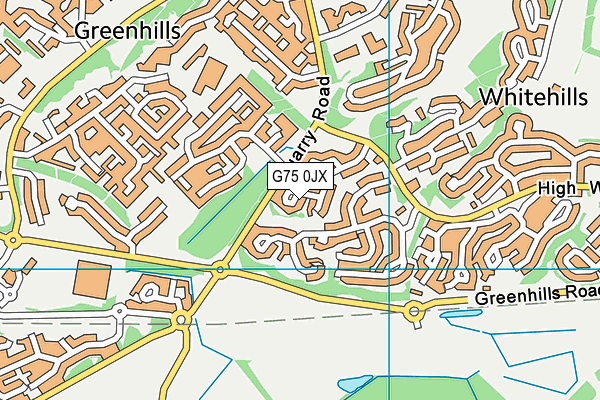G75 0JX map - OS VectorMap District (Ordnance Survey)