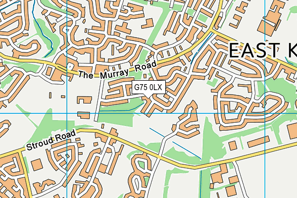 G75 0LX map - OS VectorMap District (Ordnance Survey)