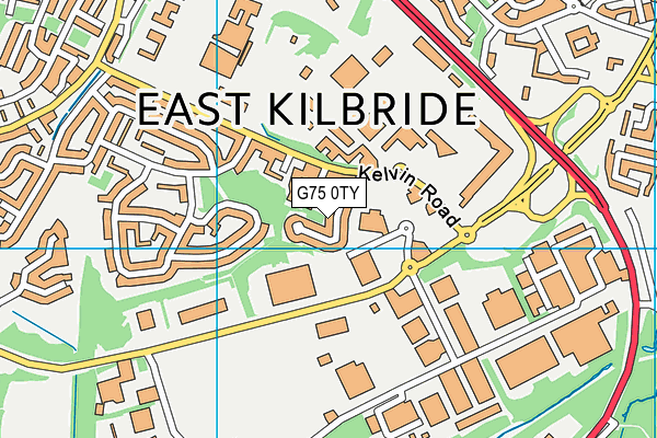 G75 0TY map - OS VectorMap District (Ordnance Survey)