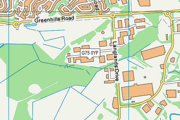 G75 0YF map - OS VectorMap District (Ordnance Survey)