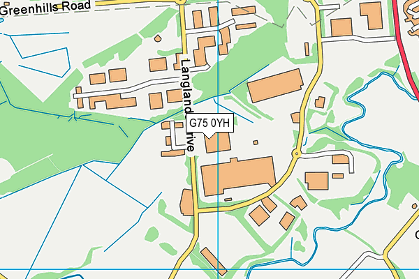 G75 0YH map - OS VectorMap District (Ordnance Survey)