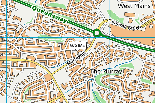 G75 8AE map - OS VectorMap District (Ordnance Survey)