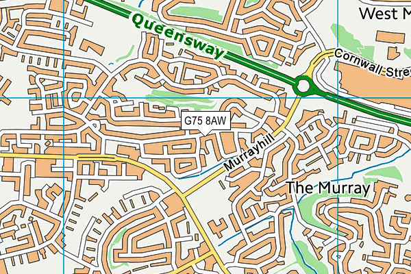 G75 8AW map - OS VectorMap District (Ordnance Survey)