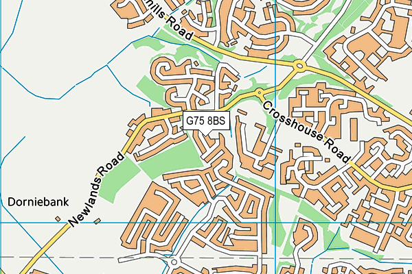 G75 8BS map - OS VectorMap District (Ordnance Survey)
