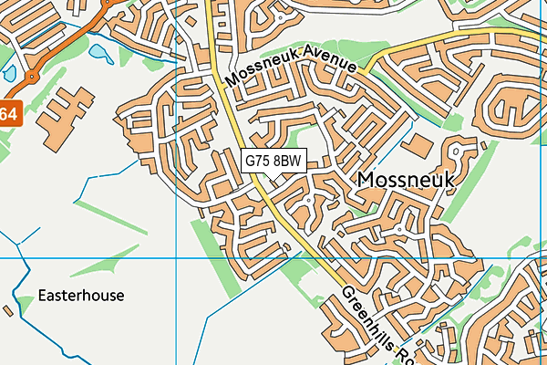 G75 8BW map - OS VectorMap District (Ordnance Survey)
