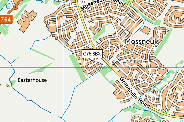 G75 8BX map - OS VectorMap District (Ordnance Survey)