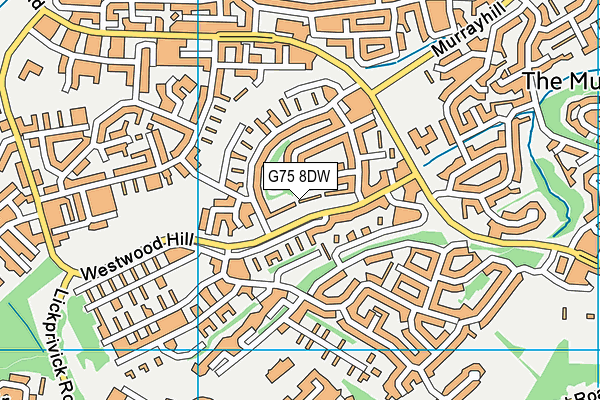 G75 8DW map - OS VectorMap District (Ordnance Survey)