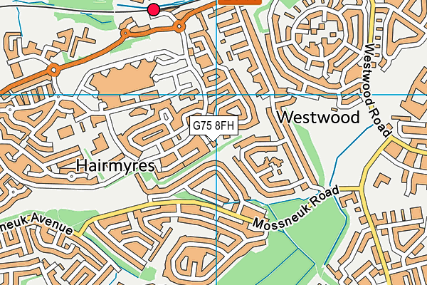 G75 8FH map - OS VectorMap District (Ordnance Survey)