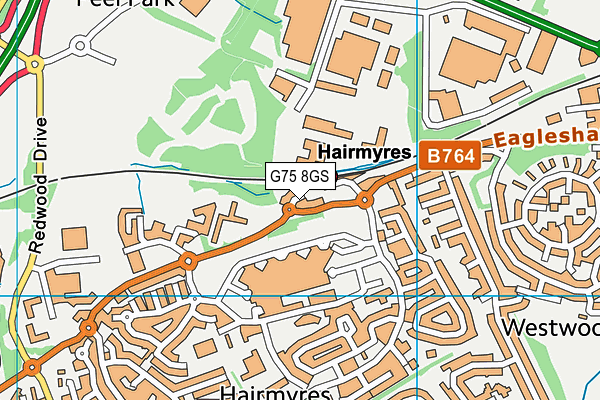 G75 8GS map - OS VectorMap District (Ordnance Survey)