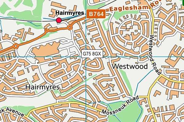 G75 8GX map - OS VectorMap District (Ordnance Survey)