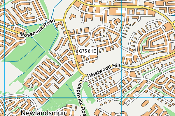 G75 8HE map - OS VectorMap District (Ordnance Survey)