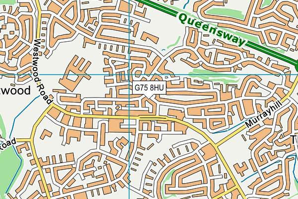 G75 8HU map - OS VectorMap District (Ordnance Survey)