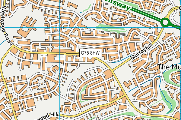G75 8HW map - OS VectorMap District (Ordnance Survey)