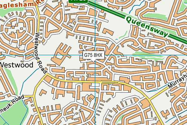 G75 8HX map - OS VectorMap District (Ordnance Survey)