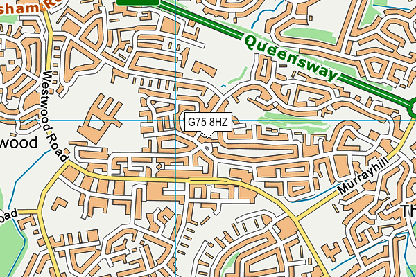 G75 8HZ map - OS VectorMap District (Ordnance Survey)