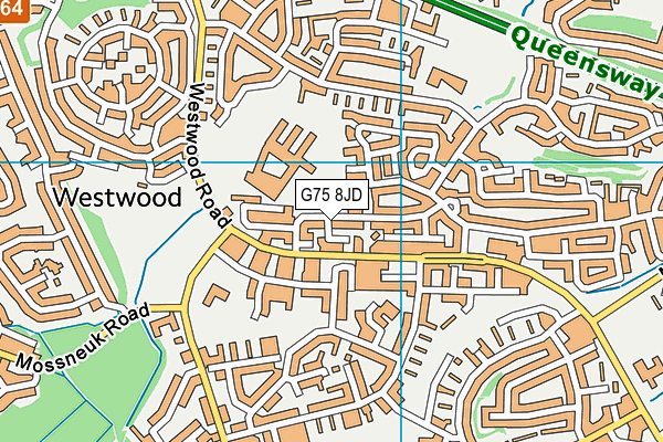G75 8JD map - OS VectorMap District (Ordnance Survey)