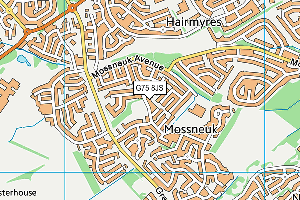 G75 8JS map - OS VectorMap District (Ordnance Survey)