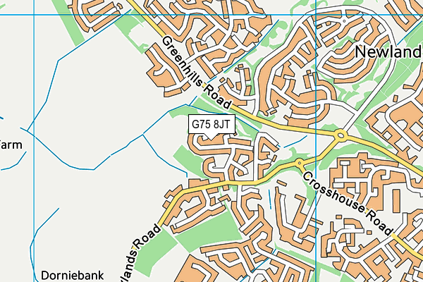 G75 8JT map - OS VectorMap District (Ordnance Survey)