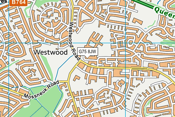 G75 8JW map - OS VectorMap District (Ordnance Survey)