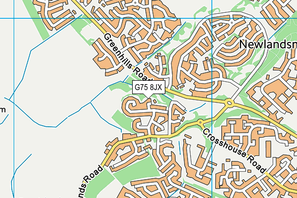 G75 8JX map - OS VectorMap District (Ordnance Survey)