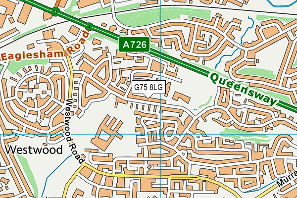 G75 8LG map - OS VectorMap District (Ordnance Survey)