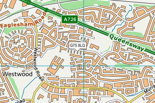 G75 8LQ map - OS VectorMap District (Ordnance Survey)