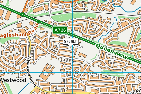 G75 8LT map - OS VectorMap District (Ordnance Survey)