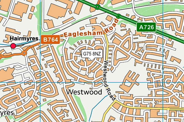 G75 8NZ map - OS VectorMap District (Ordnance Survey)