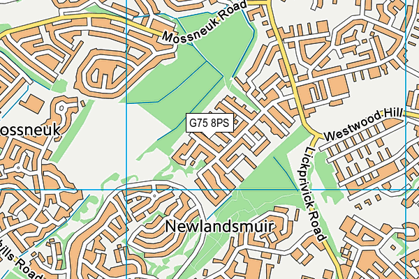G75 8PS map - OS VectorMap District (Ordnance Survey)